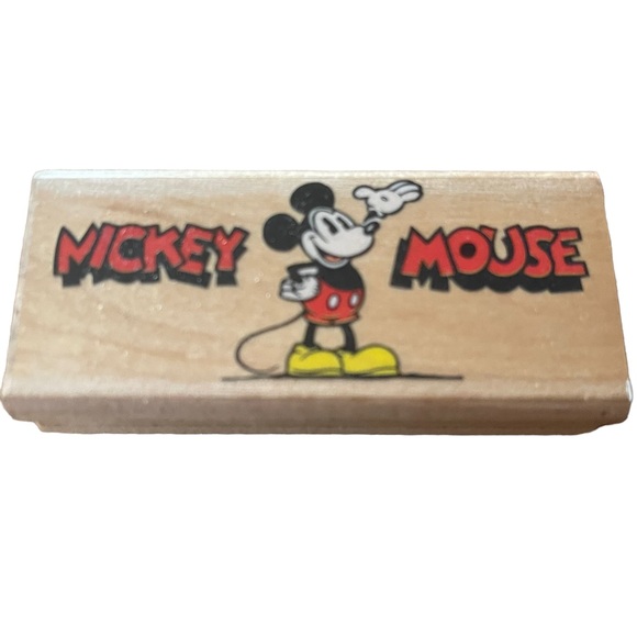 MICKEY MOUSE DISNEY Cartoon Character RUBBER STAMPEDE 376-E Wood Mount Stamp (J4 - Picture 2 of 6